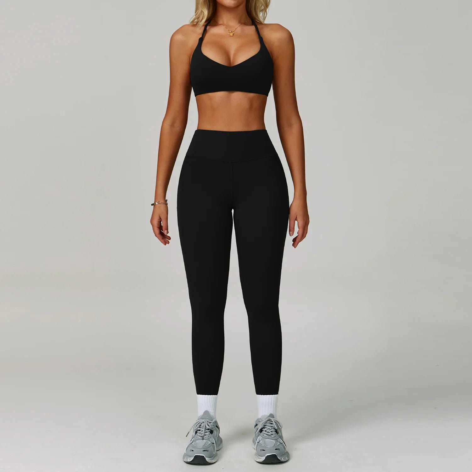 New Arrival Fashion High Stretchy Seamless Yoga 5 Pieces Set With Jacket Fitness Workout Clothes for Sports Women