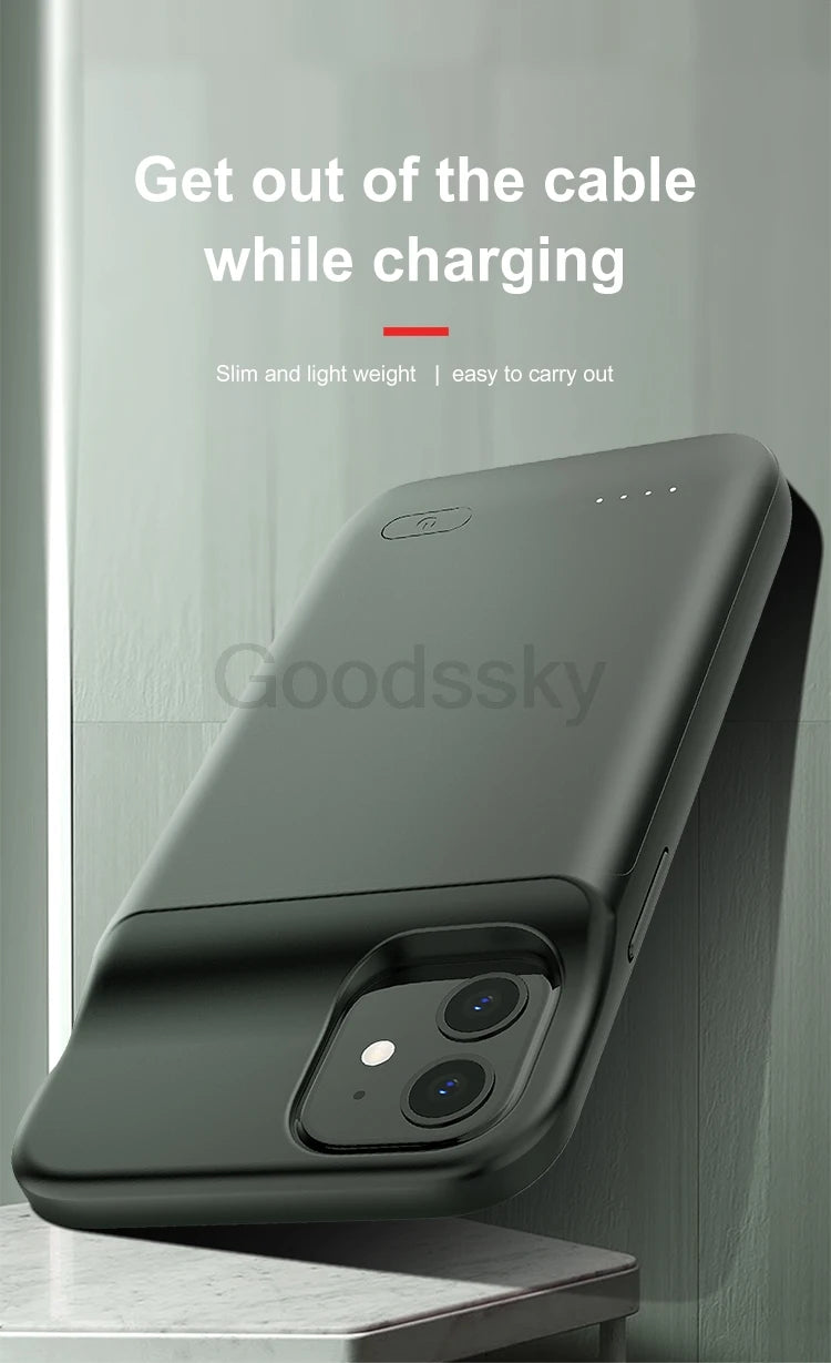 Battery Charger Cases For iPhone 13 Pro Max Power bank Case For iPhone 13 Mini Extenal Battery PowerBank charging Cove Capa