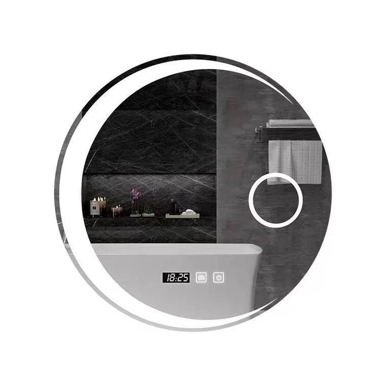 80X80cm Round Smart  Bathroom Hanging Light Mirror Toilet Bathroom Mirror Hotel Smart Anti-fog Mirror
