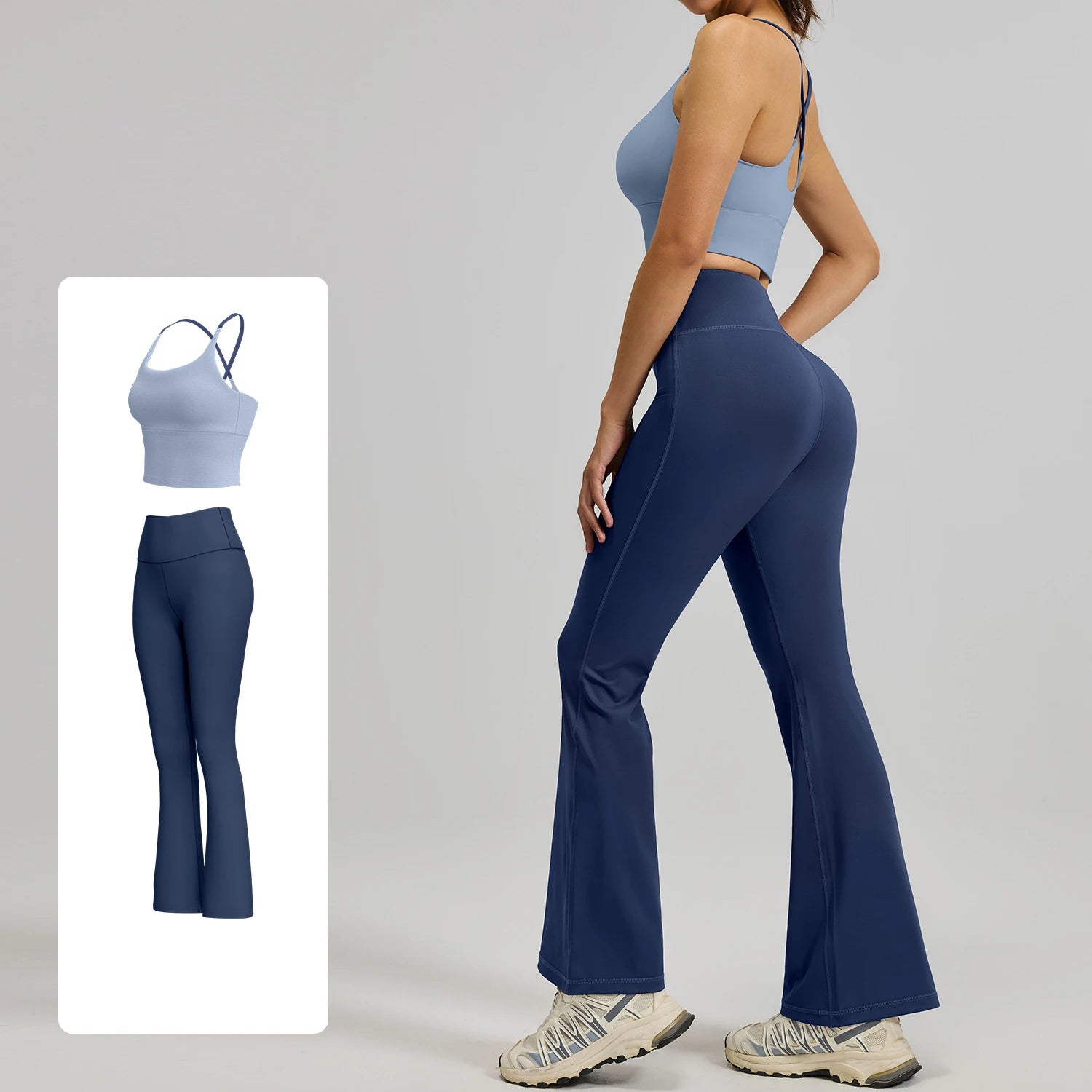 Custom Logo Women's Activewear Set Shock Proof Blocking Color Bra 4-way Stretch High Waisted Yoga Set Fitness Workout Clothing