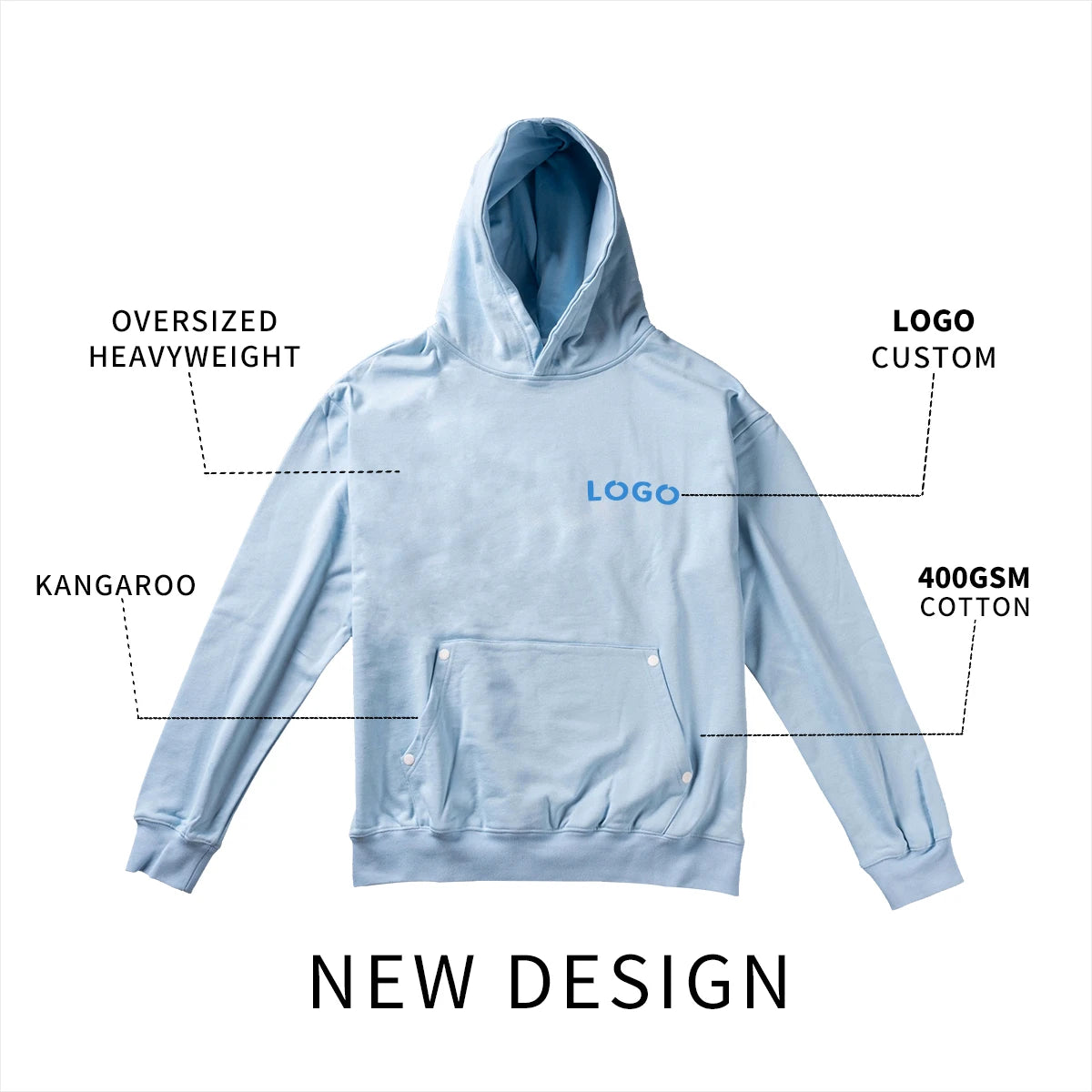 Men Hoodies Cotton Heavy Weight French Terry Oversized Streetwear Fit Drop Shoulder Blank Men's Hoodie Sweatshirts