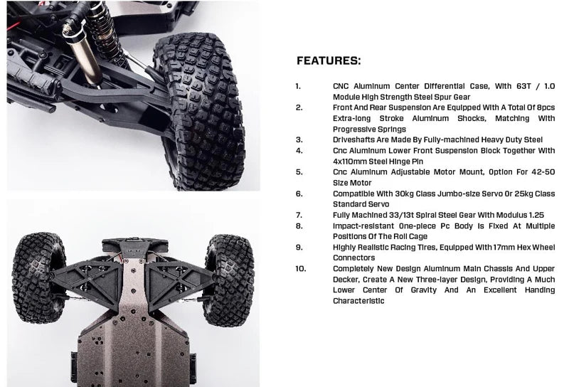 YIKONG YK4073 TB7 1/7 Trail Breaker RC Desert Truck Rock Crawler RTR 2.4G Remote System With Brushless Motor 4WD Waterproof ESC