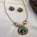 Best Selling Gold Plated Alloy Zircon Studded Handcrafted Enamelled Ethnic Women's Jewellery Set Fashionable Wedding Party Style