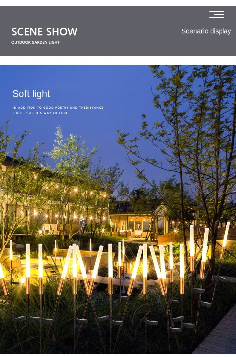 Solar reed lights, outdoor waterproof garden lights, outdoor landscape lights, decorative lights, park lawn lights