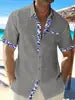 XS-5XL New Summer Casual Print Shirt Men's Hawaiian Holiday Beach Short Sleeve Shirt