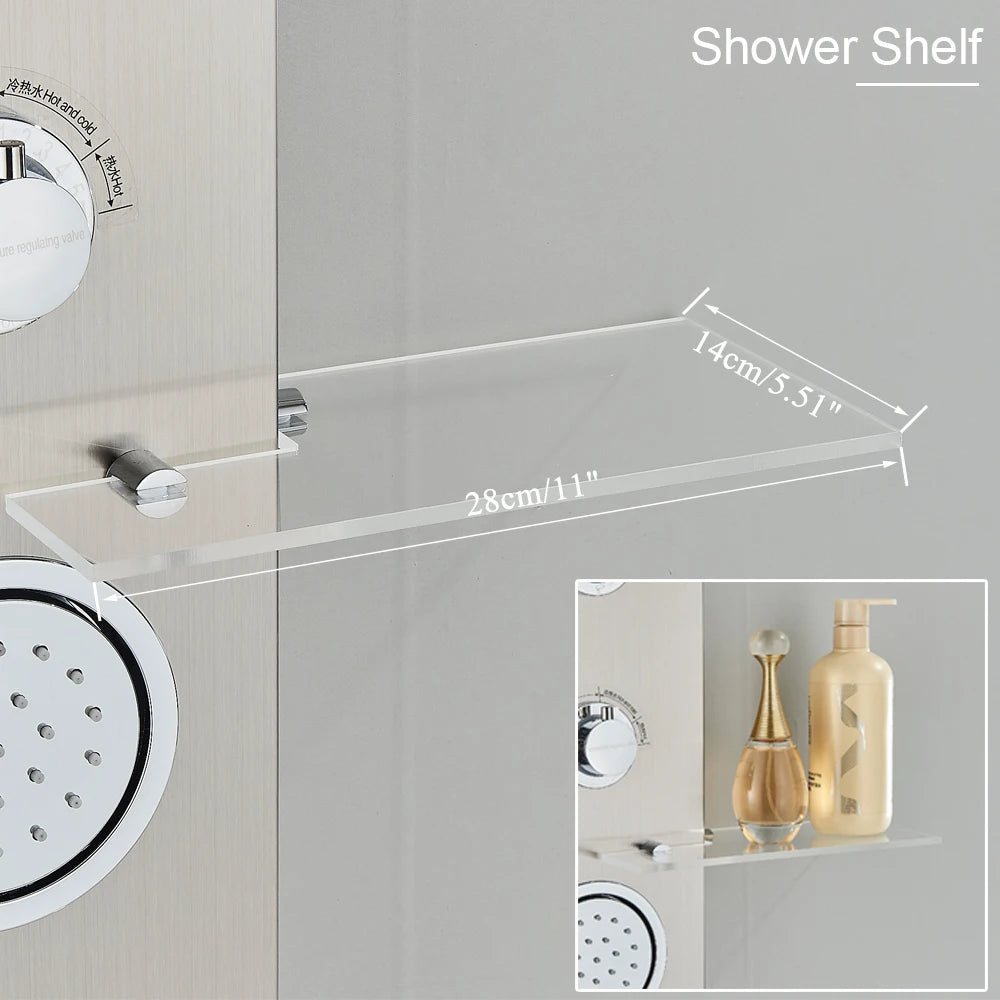 LED Shower Panel Waterfall Rain Digital Display Shower Faucet Set SPA Massage Jet Bathroom Column Mixer Tap Tower System