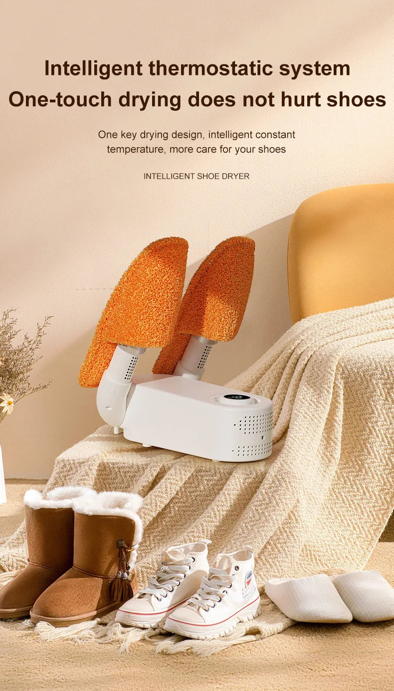 Portable Storage Shoe Dryer 360 Degrees One Key Drying Intelligent Constant Temperature Timing Switch Electric Shoe Dryer