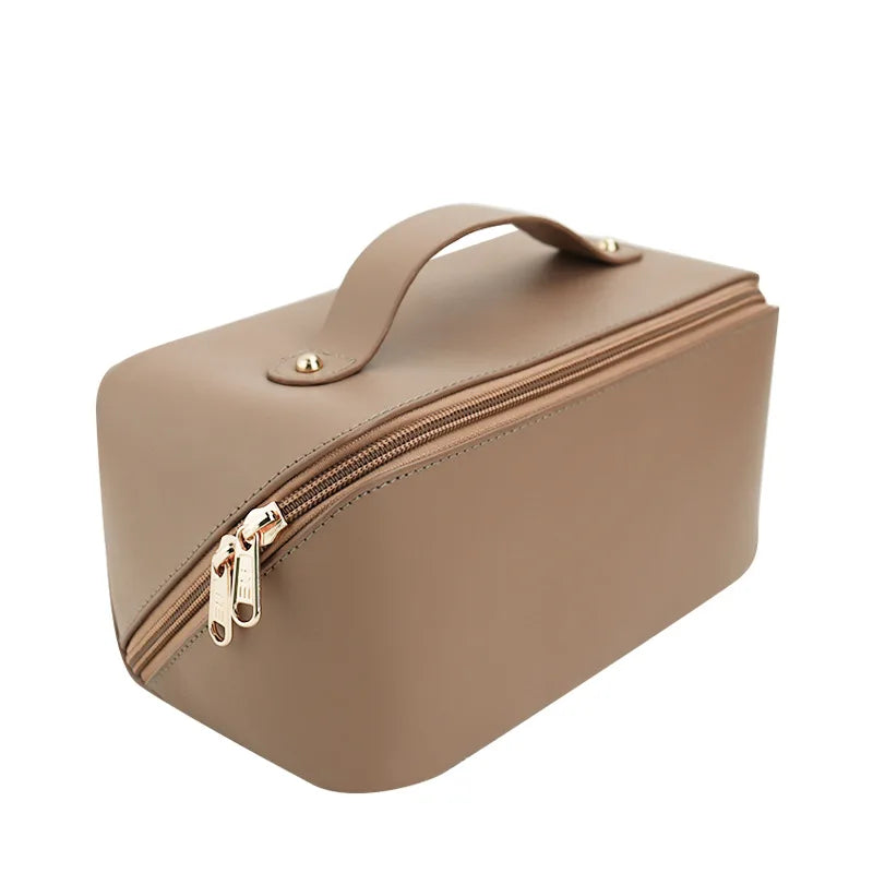 Large Capacity Vegan Leather Water-resistant Cosmetic Bag 3D Embroidery Bridal Shower Gift for Bridesmaids Fashionable Accessory