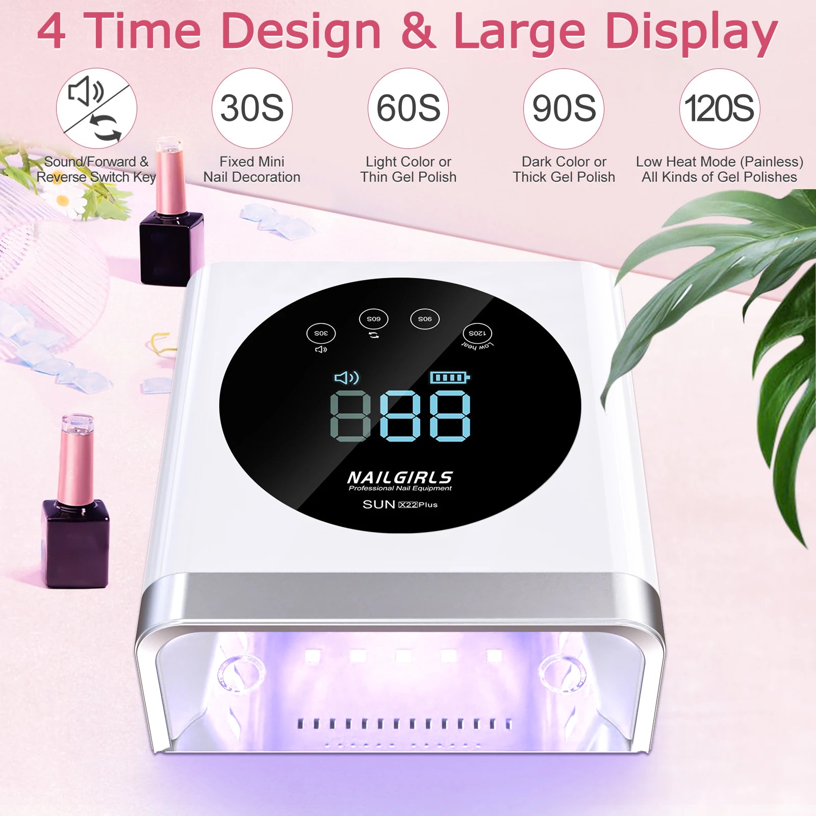 2024 New Arrival 72W Pro Cure Wireless Dual Light Rechargeable Cordless Uv Led Gel Dryer Nail Lamp for Salon Manicure