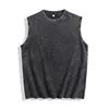 Dropshipping 210gsm Cotton Women's Mens Vintage Acid Wash Sleeveless t Shirt tank Tops