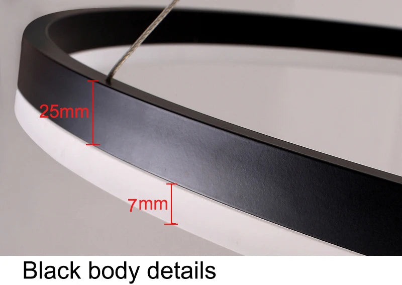 Modern LED Ring Pendant Lights Golden Creative Aluminum Circle Pendant Light for Living Room Restaurant Home Ring Lamp