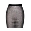 Sexy Rhinestones Fishnet Party Crystal Deep V Crop Top Rhinestone Chainmail Halter Draped Bra Ladies Club Crop Top