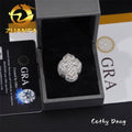 Hot Sale Instock  Iced Out Cross Moissanite Diamond Rings 925 Sterling Silver Hip Hop Ring Pass Diamond Tester Men Cuban Ring