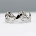 Irregular Wave Polished Index Finger Ring for Men Women, Minimalist Unisex Band with Smooth Style