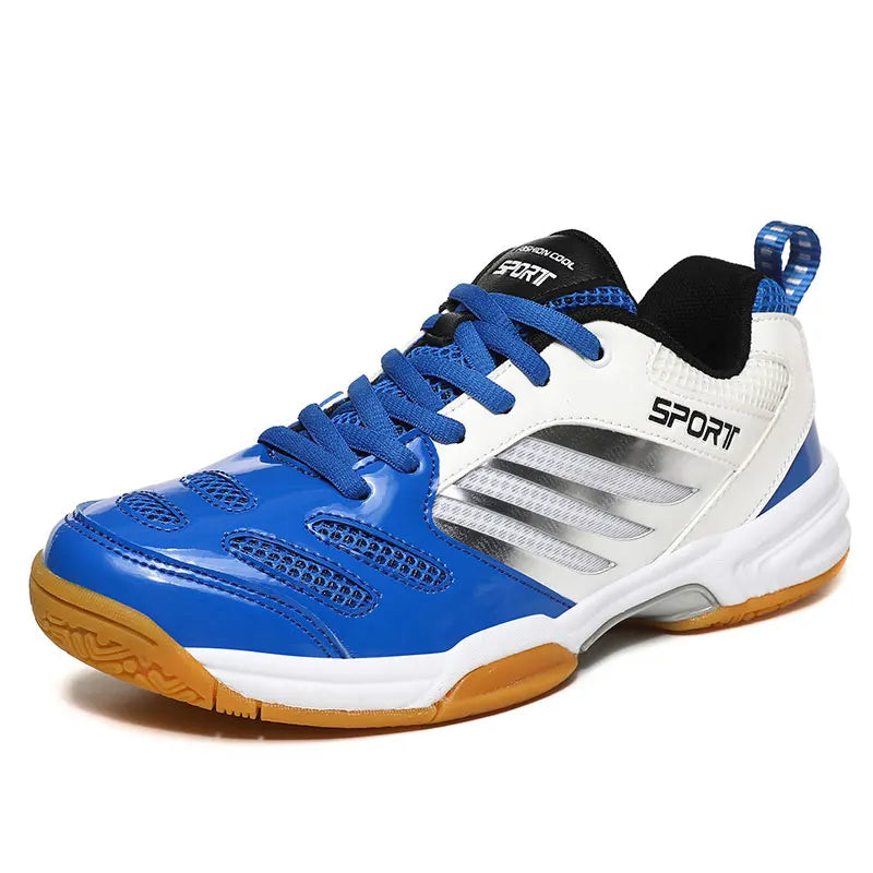 2024 New Large Size Badminton Shoes Men's Custom Logo Rubber Leather Non-slip Breathable Comfortable Men Tennis Shoes