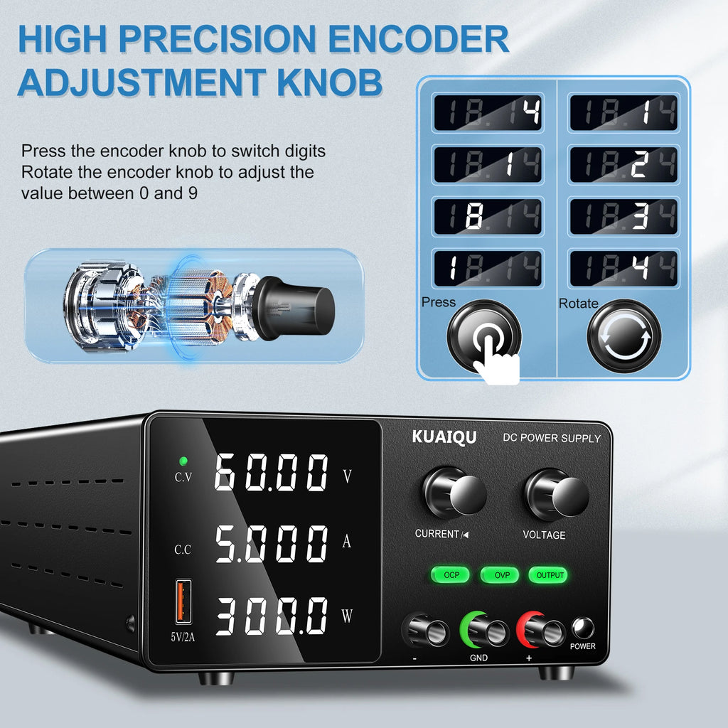 NICE POWER&KUAIQU SPPS-G605 60V 5A Adjustable DC Lab Power Supply Repair Voltage Regulator Battery Charger 24V 12V OCP OVP