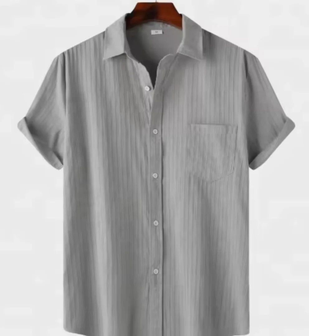 Liu Ming Custom Summer Men's Casual Short Sleeve Hawaiian Beach Shirts Breathable Cotton Button Design for Holidays Beach