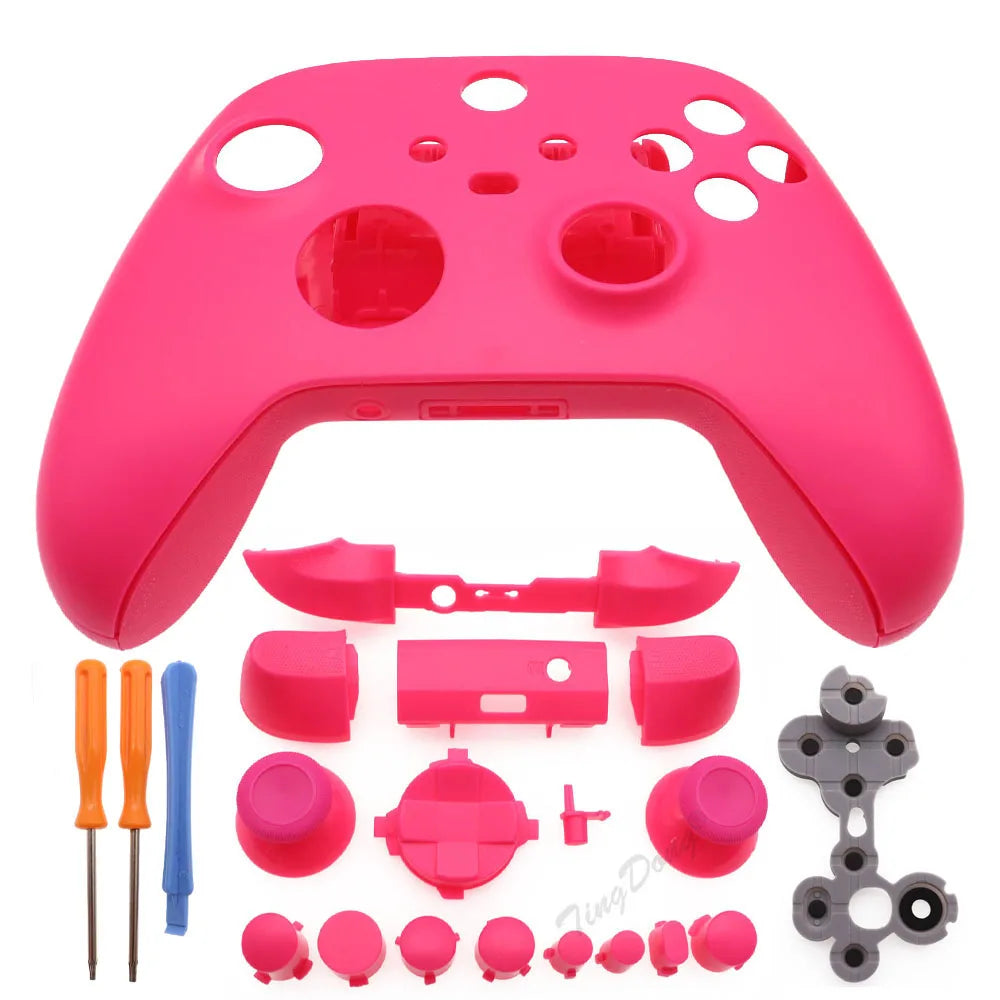 For Xbox Series X S Controller Protective Cover Shell Front After the shell Case and Full set Buttons &Tools & Conductive Rubber