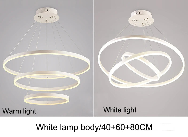 Modern LED Ring Pendant Lights Golden Creative Aluminum Circle Pendant Light for Living Room Restaurant Home Ring Lamp