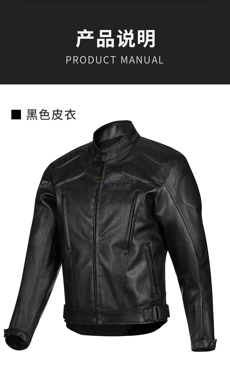 GHOST RACING Winter Motorcycle Jacket Leather Chaqueta Moto Men Waterproof Moto Suit Motorbike Riding Jacket Motocross Jacket