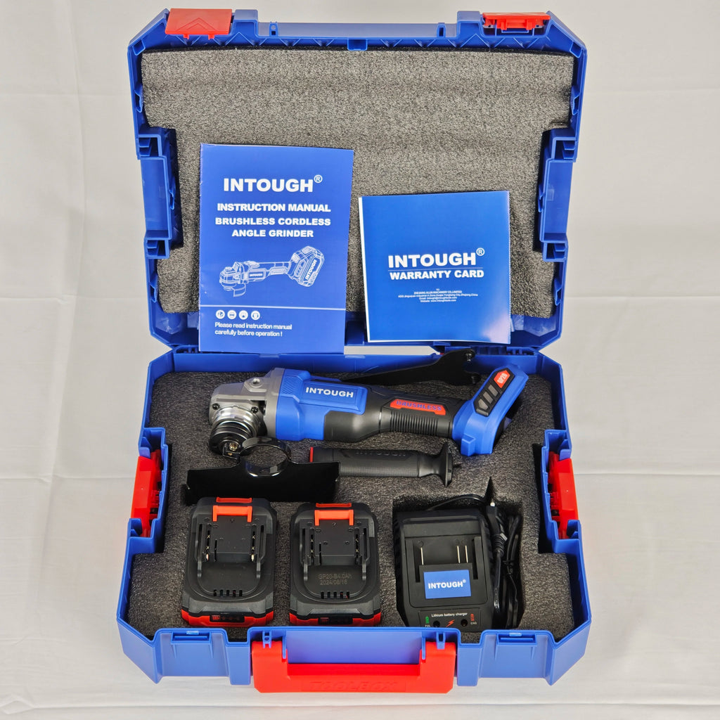 INTOUGH 20V Cordless Brushless Angle Grinder Battery Rechargeable 125mm Portable Angle Grinder