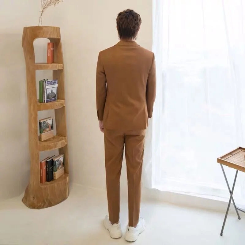 Formal Cashmere Business Bespoke Office Wool Man Suit Slim Wedding Coat Pant Men Suits