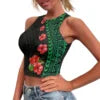 Hot Sale Hawaii Flower and Leaf Printed Summer Breathable Lady Sexy Tops Fashion Polynesian Pattern Vest Women's Skinny Tank Top