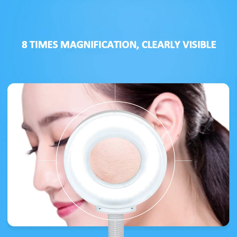 Beauty Skincare Salon Magnifying Floor Magnifier Glass Lamp Led Light Plus Size Women's Clothing Whitening Eyelash Lamp