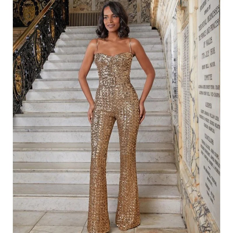 OUDINA Wholesale Party Club Backless Low-neck Mesh Jacquard Trousers Tight Knit Jumpsuits Playsuits Bodysuits Jumpsuit Women