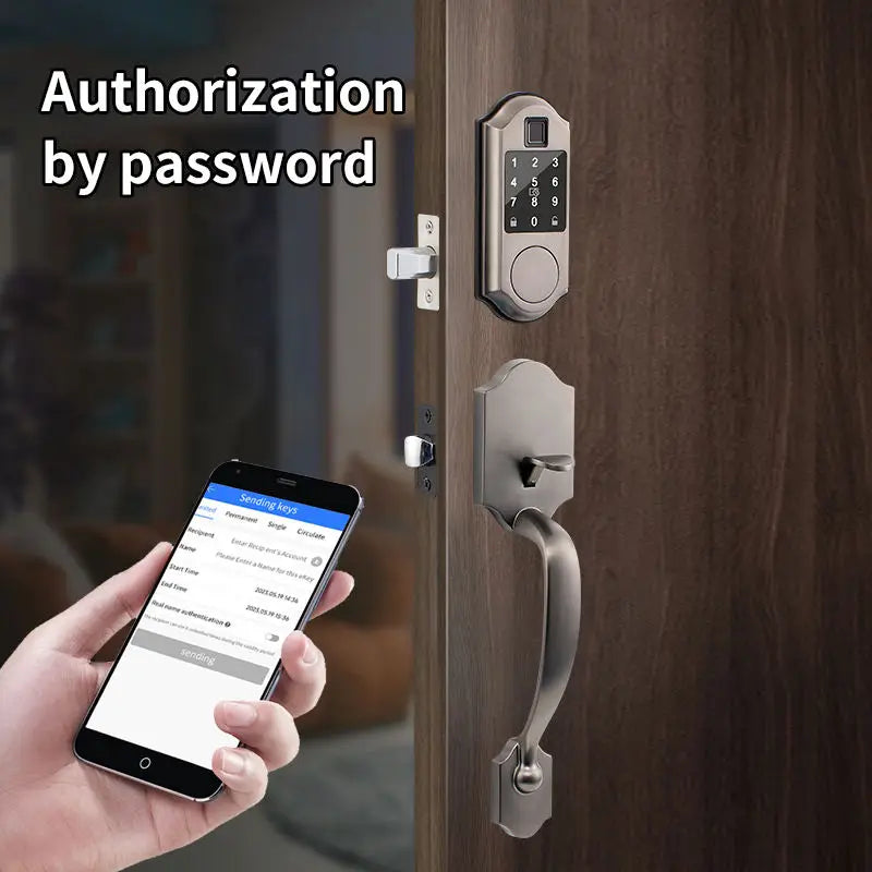 Tuya Smart TT LOCK American Standard Gold Color Built in Fingerprint Deadbolt Smart Keyless Door Lock