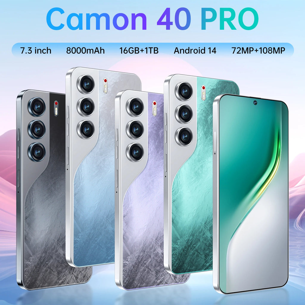 Original Camon 40 Pro Global Version Android Smartphone 5G Dual SIM 108MP Rear Camera AMOLED 6000mAh Battery Spanish CDMA LTE