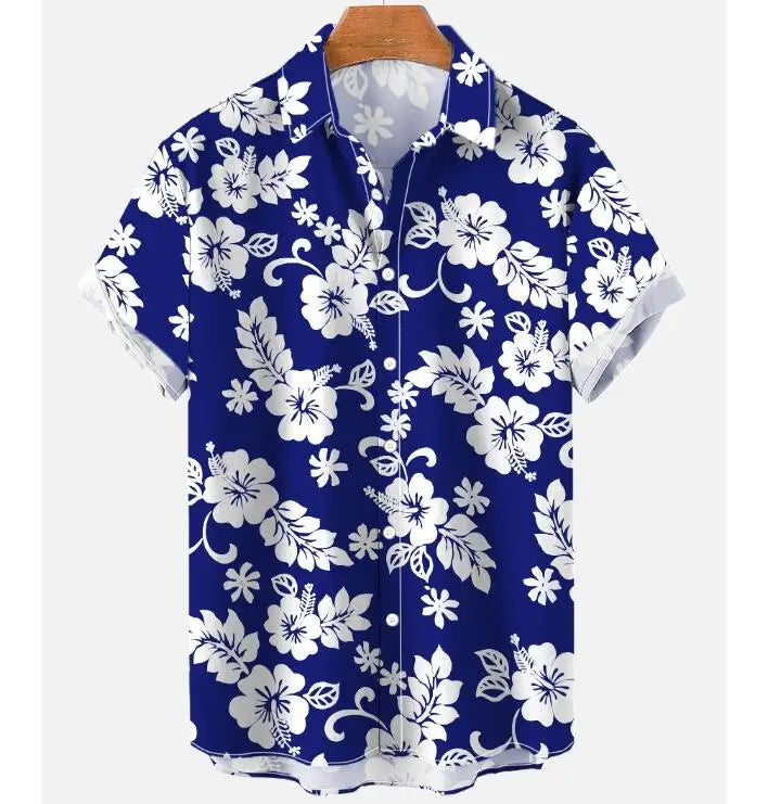 Full Printing Hawaiian Blouse Sublimation Summer Wear Casual Digital Print Button up Short Sleeve Men's Beach Hawaiian Shirts