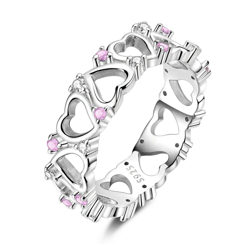 Jewelry Manufacturer Custom Hip Hop Fashion New Rainbow Gradient Colorful Zircon Ring for Women S925 Silver Rings Jewelry Gift