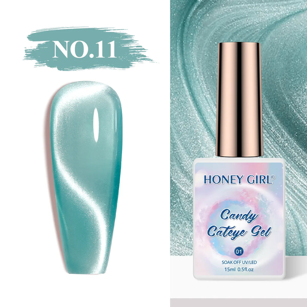 HONEY GIRL Moon Light Magnetic CatEye 24 Colors Jelly Gel Polish Set Wholesale 9d Crystal Uv Gel Nail Polish Cat Eye Gel Polish