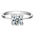 Sliver 925 High Quality 1CT Round Shape Moissanite Classic Style Eternity Rings Engagement Wedding Jewelry Ring Birthday Gift