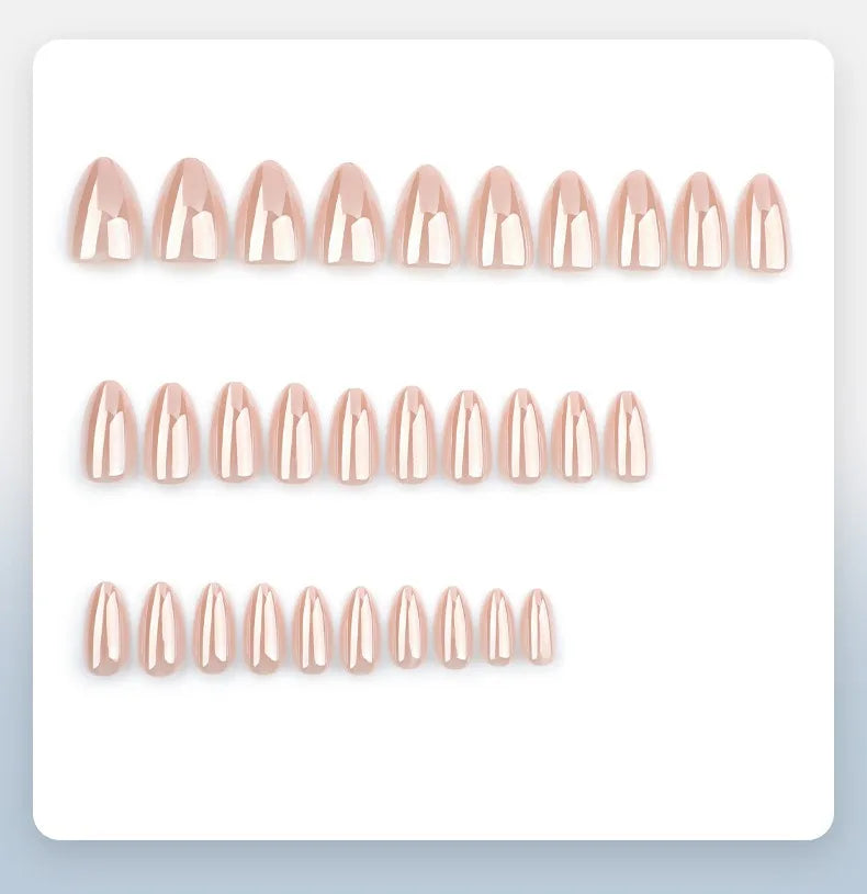 30 Pcs French Minimalist High-end Feel Coated Short Almond Shape Acrylic Press on Nails Customize Dropshipping False Nails GD11
