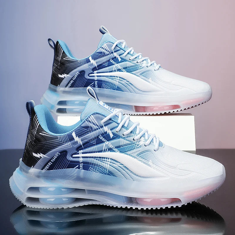 Men's Spring/Winter Lace-Up Casual Shoes Breathable Mesh Cloth Upper Elasticity Anti-Slip PVC Sole Waterproof Walking Shoes