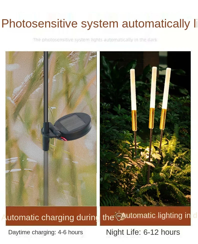 Solar reed lights, outdoor waterproof garden lights, outdoor landscape lights, decorative lights, park lawn lights