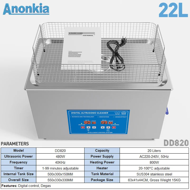 22L Industrial Ultrasonic Cleaner Automotive Ultrasonic Engine Parts Cleaning Machine