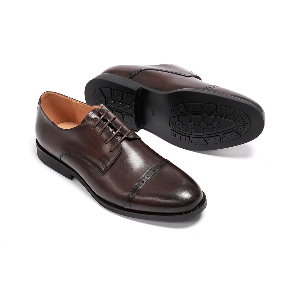 Men's Business British Genuine Leather Formal Leather Shoes, High-end Casual Versatile Top Layer Cowhide Derby Shoes