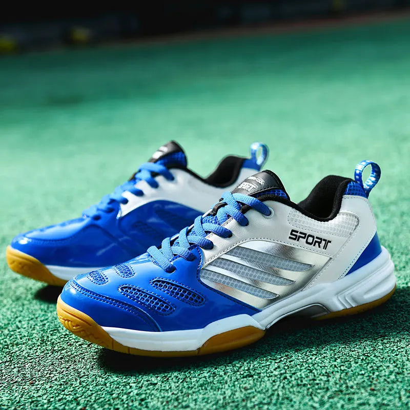 2024 New Large Size Badminton Shoes Men's Custom Logo Rubber Leather Non-slip Breathable Comfortable Men Tennis Shoes