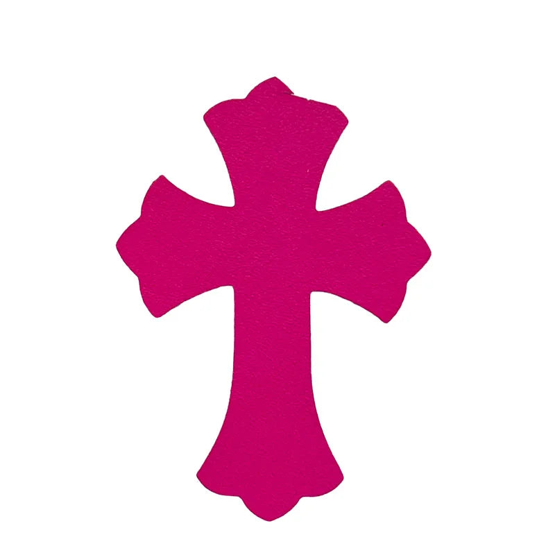 4.5*6.5cm Sheepskin Leather Patch With Cross Shaped Leather Label Genuine Leather DIY With Multiple Colors-106-182