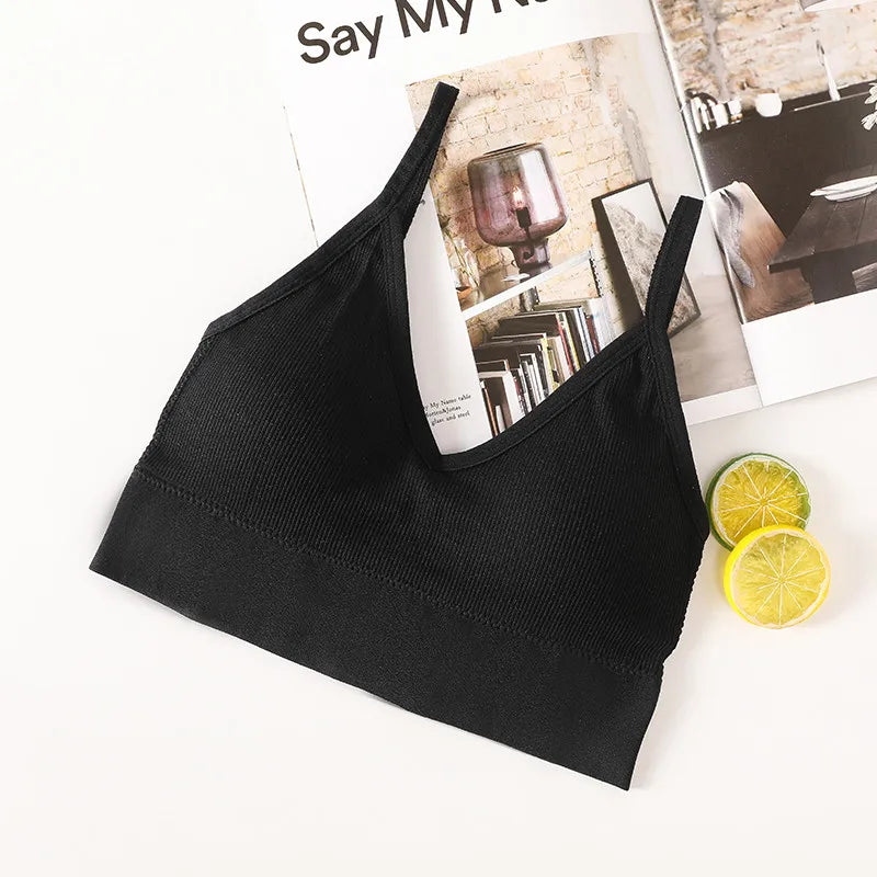 Women Sports Bra Tube Top Push-Up Bra Padded Crop Top Seamless Underwear Female Streetwear Tank Tops Removable Pads Camisole