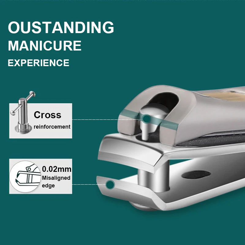 Nail Trimmer Pedicure Scissor Nail Clippers Stainless Steel Anti Splash Fingernail Cutter Manicure Tools Bionics Design