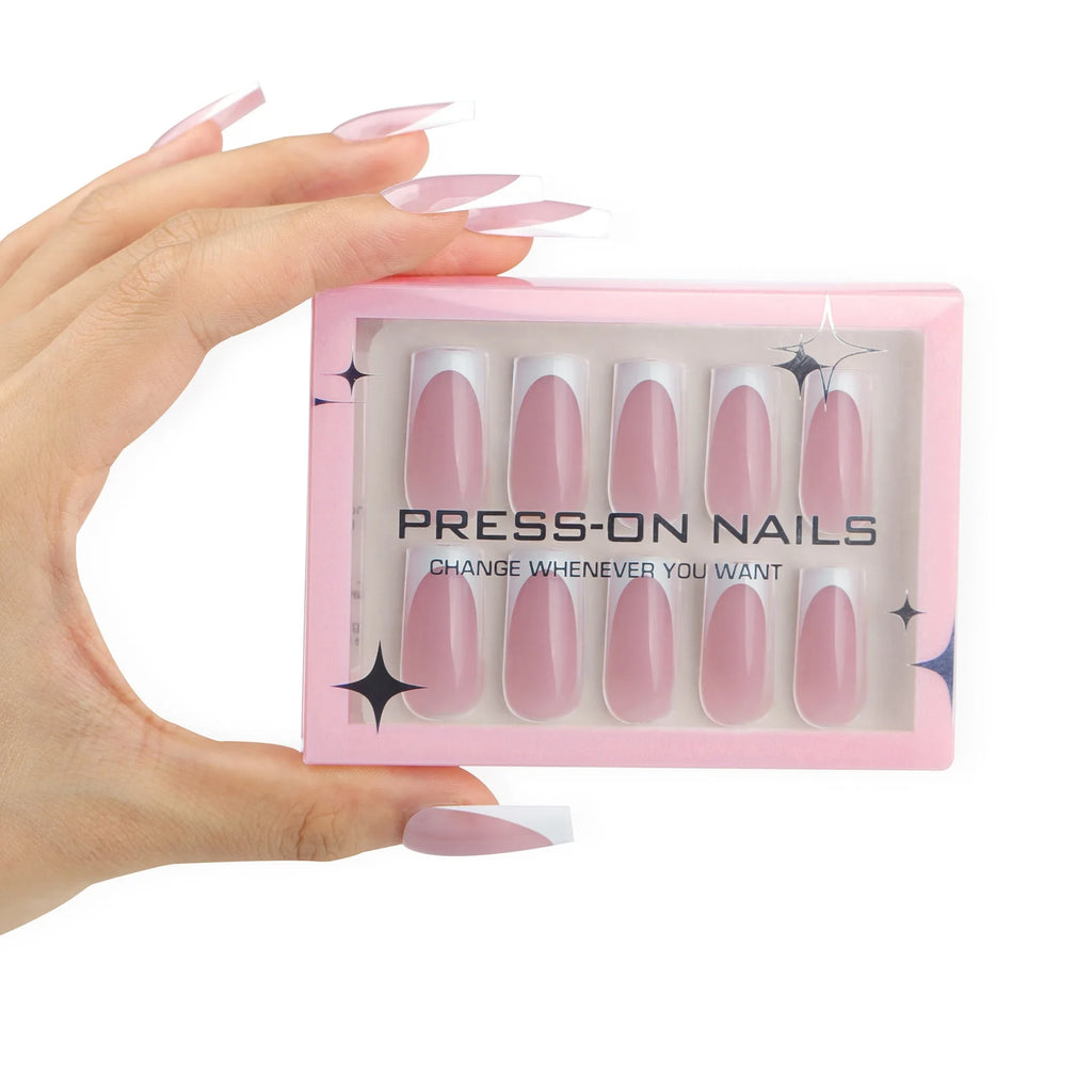 30 Pcs French Minimalist High-end Feel Square Shape Acrylic Press on Nails Customize False Nails GD28