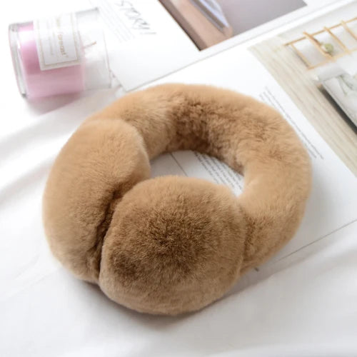 Natural 100% Rex Rabbit Fur Earmuffs Women Fashion Men Warm Russia Winter Real Fur Earmuffs Children Ear Cover fur Earlap Girl