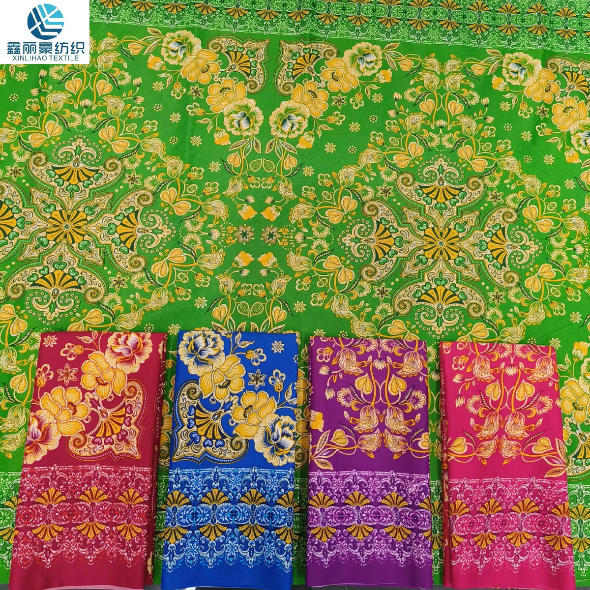 Factory Cheap Price Sarong Batik Lungi Polyester Thai Print Peach Skin Fabric