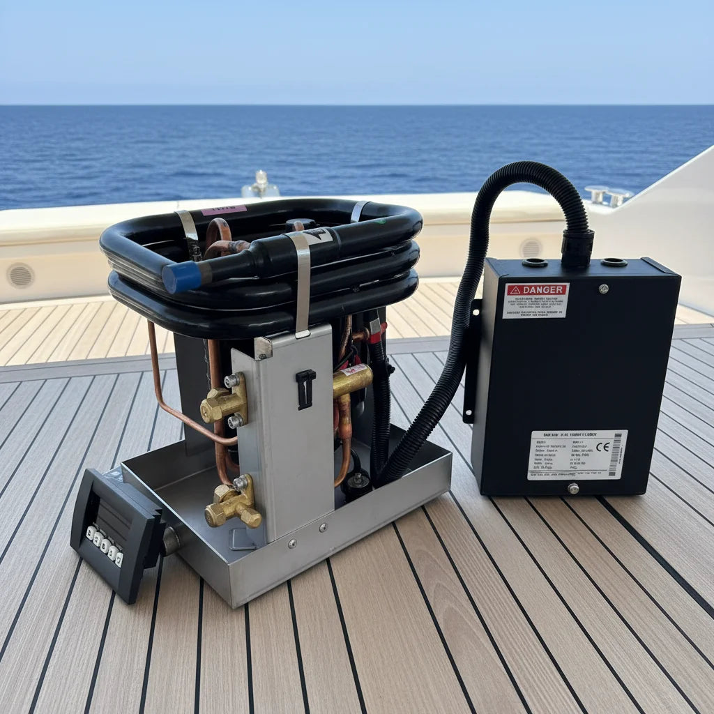 220V 110V Self-Contained Split-Type R-410A Low Noise Marine Air Conditioner 10000-48000BTU for Yacht Boat. Compact Unit