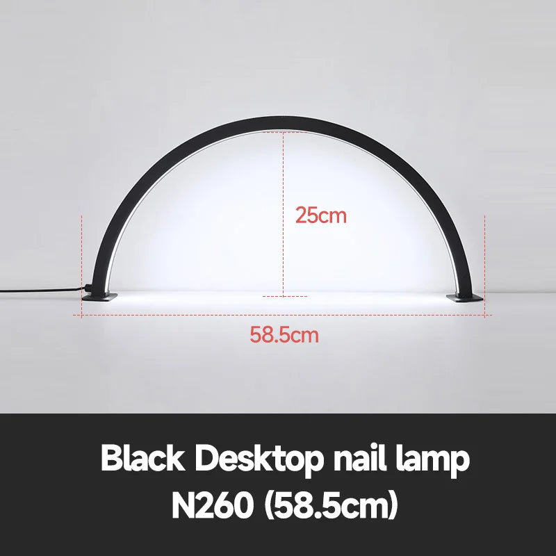 Freem LOGO 48W Beauty Salon Fill Light Half-Moon Shaped Nail Care Desktop Arch Ring Led Lights Fake Nail Art Light Manicure Lamp