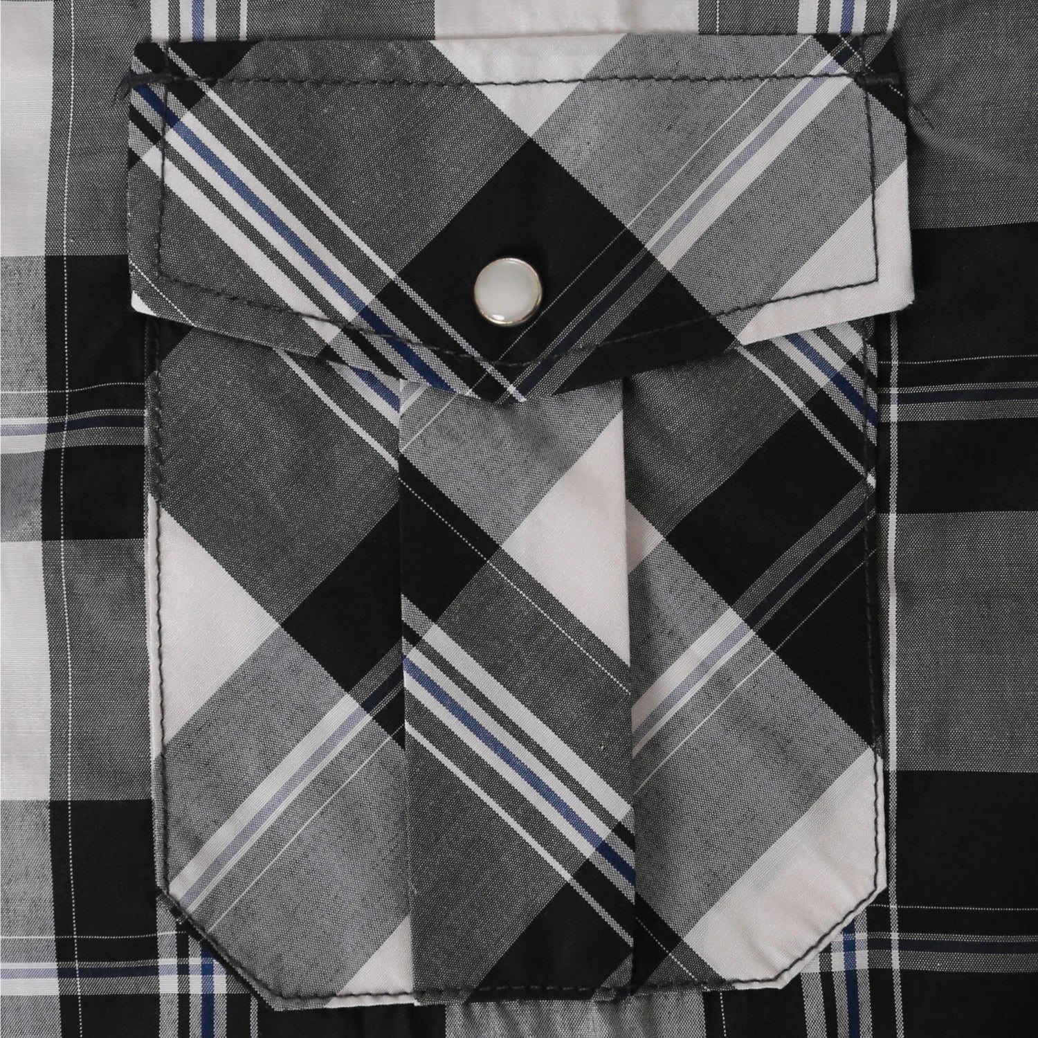 Men's Western Pearl Snap Button up Casual Cowboy Long Sleeve Two Pockets Work Plaid Shirts